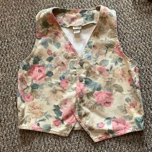 Vivaldi vintage floral denim vest